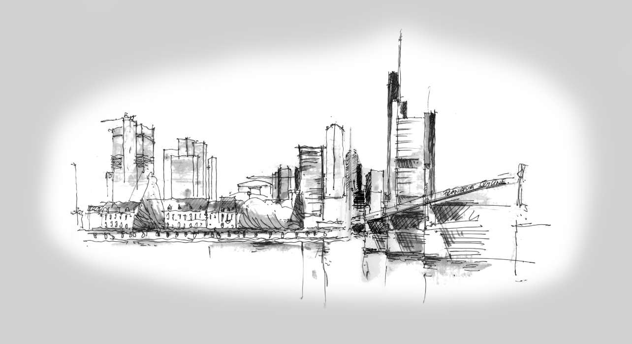 Skizze der Frankfurter Skyline